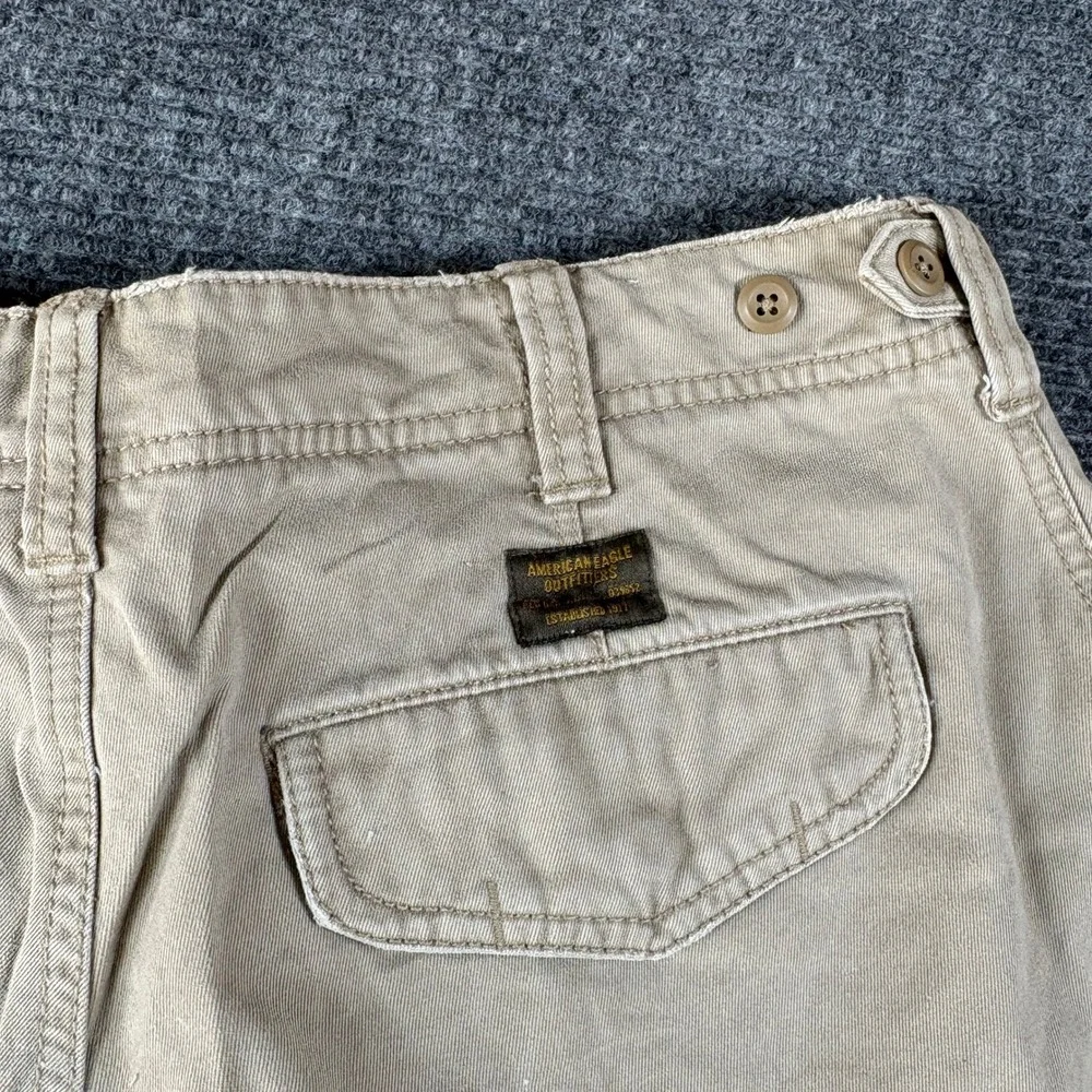 American Eagle Outfitters Mens Khaki Military Chino Shorts Size 32 Tan 0009-4L